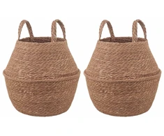 Vazonas su rankenomis 2 pcs Natūrali Ø 22 x 20 cm