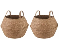 Vazonas su rankenomis 2 pcs Natūrali Ø 32 x 32 cm