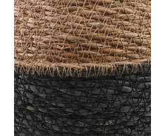Vazonas su rankenomis Juoda Ø 22 x 20 cm 100% Jūros žolė