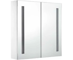 Veidrodinė vonios spintelė su LED apšvietimu, 60x14x62cm