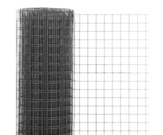 Vielos tinklas su PVC danga, pilkas, 10x0,5m