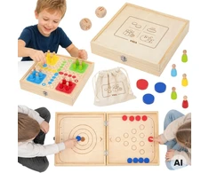 Viga Toys VIGA Arkadinis žaidimas medinis 4 viename 44853