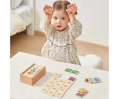 Viga Toys Viga atmintį lavinantis žaidimas vaikams Memo Animals medinis nuo 3 metų