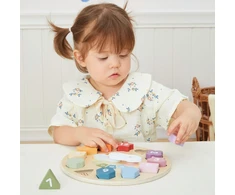 Viga Toys Viga edukacinis medinis formų laikrodis 18 mėn.+