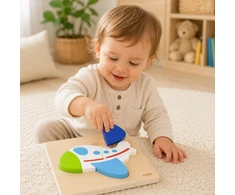 Viga Toys VIGA medinė dėlionė Spalvingas lėktuvas