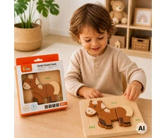 Viga Toys medinė dėlionė Mano draugas arkliukas
