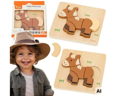 Viga Toys medinė dėlionė Mano draugas arkliukas