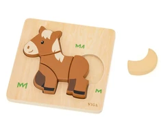 Viga Toys medinė dėlionė Mano draugas arkliukas