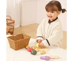 Viga Toys mediniai vaisiai pjaustymo rinkinys PolarB 21 vnt