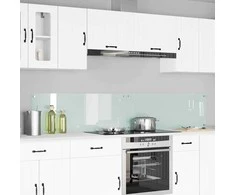 Virtuvės atbraila 2 pcs Balta 110 x 40 cm grūdintas stiklas