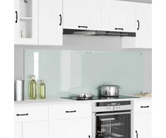 Virtuvės atbraila 2 pcs Balta 90 x 60 cm grūdintas stiklas