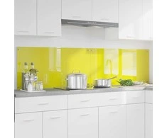 Virtuvės atbraila 2 pcs Geltona 100 x 50 cm grūdintas stiklas