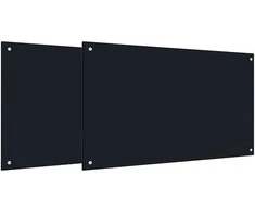 Virtuvės atbraila 2 vnt. Juoda 100 x 60 cm grūdintas stiklas