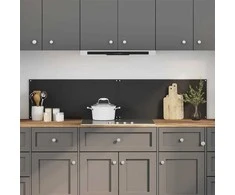 Virtuvės atbraila 2 pcs Juoda 90 x 40 cm grūdintas stiklas