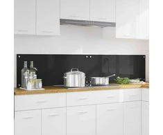 Virtuvės atbraila 2 pcs Juoda 100 x 40 cm grūdintas stiklas