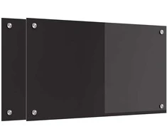 Virtuvės atbraila 2 pcs Juoda 70 x 40 cm grūdintas stiklas