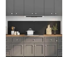 Virtuvės atbraila 2 pcs Juoda 100 x 50 cm grūdintas stiklas