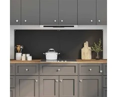 Virtuvės atbraila 2 pcs Juoda 90 x 60 cm grūdintas stiklas