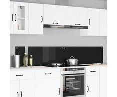 Virtuvės atbraila 2 pcs Juoda 110 x 40 cm grūdintas stiklas