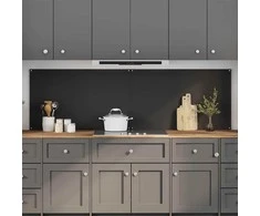 Virtuvės atbraila 2 pcs Juoda 100 x 60 cm grūdintas stiklas