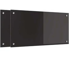 Virtuvės atbraila 2 pcs Juoda 80 x 40 cm grūdintas stiklas