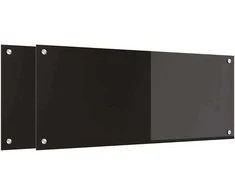 Virtuvės atbraila 2 pcs Juoda 100 x 40 cm grūdintas stiklas
