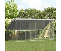 Vištų narvas 2 pcs Sidabro 400 x 200 x 200 cm Cinkuota plienas