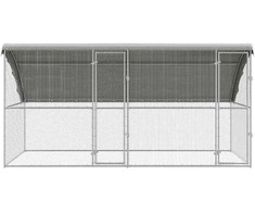 Vištų narvas 2 pcs Sidabro 400 x 200 x 200 cm Cinkuota plienas