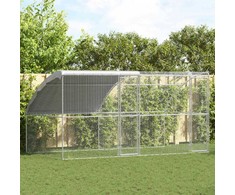 Vištų narvas 2 pcs Sidabro 400 x 200 x 200 cm Plienas ir PE