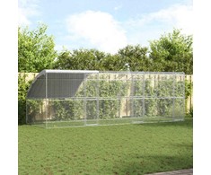 Vištų narvas 3 pcs Sidabro 600 x 200 x 200 cm Plienas ir PE