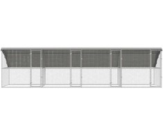 Vištų narvas 4 pcs Sidabro 800 x 200 x 200 cm Cinkuota plienas