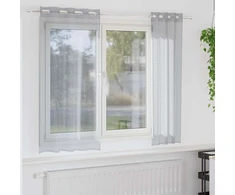 Voile Užuolaida 2 pcs Tamsiai pilka 175 x 140 cm Poliesteris