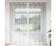 Voile Užuolaida 2 pcs Tamsiai pilka 245 x 140 cm Poliesteris