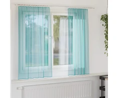 Voile užuolaidos su strypų kišenėmis, 2vnt., turkio spalvos