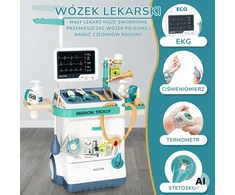 WOOPIE gydytojo vežimėlio rinkinys Little Doctor su EKG