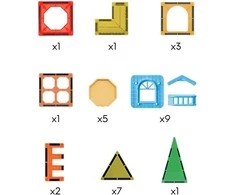 WOOPIE Klocki Magnetyczne Konstrukcyjne 3D Rinkinys Edukacyjny Zamek 30el.