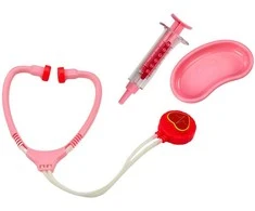 Lean Toys Vaikiška medicininė pirmosios pagalbos priemonių rinkinys rožiniame lagaminėlyje