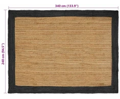 Zoninės kiliminės dangos Tamsiai pilka 240 x 340 cm Džiutas