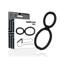 Addicted Toys Adjustable Dual Silicone Rings Flexible Juodas 3.8/5.8cm