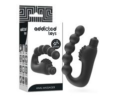 Addicted Toys Vibrating Prostate Massager Anatomical Silicone Juodas 11cm