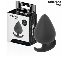Addicted Toys Silicone Intimate Plug Size L - 8 cm, Ergonomic Base, Juodas