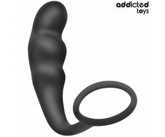 Addicted Toys Silicone Intimate Plug with Ring Model 4 - Juodas, 204 mm