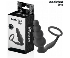 Addicted Toys Silicone Intimate Plug with Ring Model 5 - Juodas, 235 mm