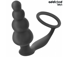 Addicted Toys Silicone Intimate Plug with Ring Model 5 - Juodas, 235 mm