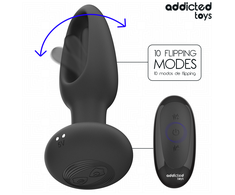 Addicted Toys Vibrating Plug with Remote &amp; Oscillating Silicone Tip 130mm