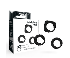 Addicted Toys Set of 3 Juodas Silicone Support Rings - Adjustable Sizes