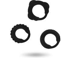 Addicted Toys Set of 3 Juodas Silicone Support Rings - Adjustable Sizes