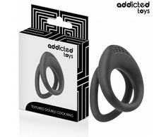 Addicted Toys Double Ring System Silicone Juodas - Textured Support 72 mm