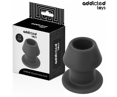 Addicted Toys Extreme Hollow Silicone Plug Size S 7.5 cm - Juodas