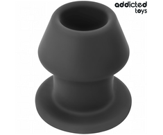 Addicted Toys Extreme Hollow Silicone Plug Size S 7.5 cm - Juodas